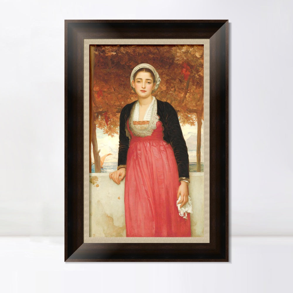 INVIN ART Framed Canvas Art Giclee Print Amarilla by Lord Frederick Leighton Wall Art