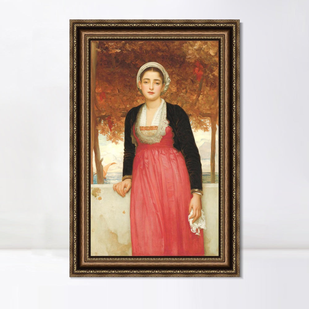 INVIN ART Framed Canvas Art Giclee Print Amarilla by Lord Frederick Leighton Wall Art