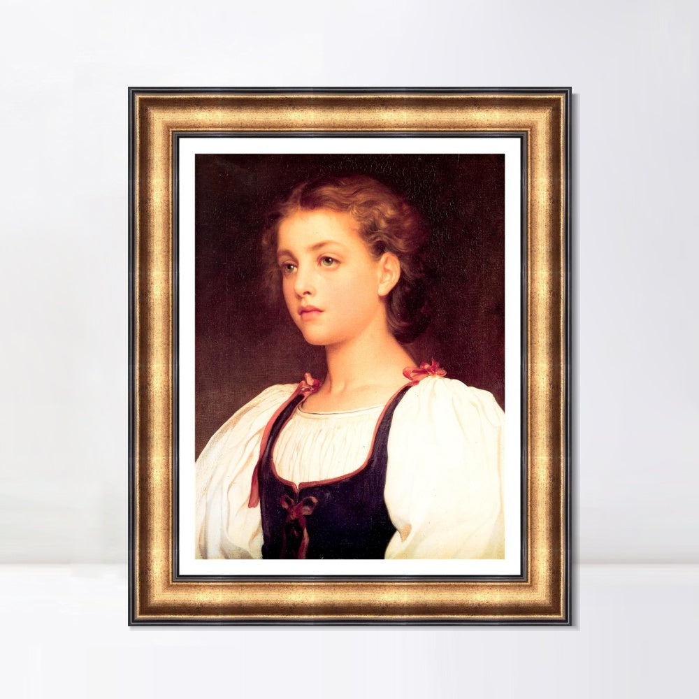 INVIN ART Framed Canvas Art Giclee Print Biondina by Lord Frederick Leighton Wall Art