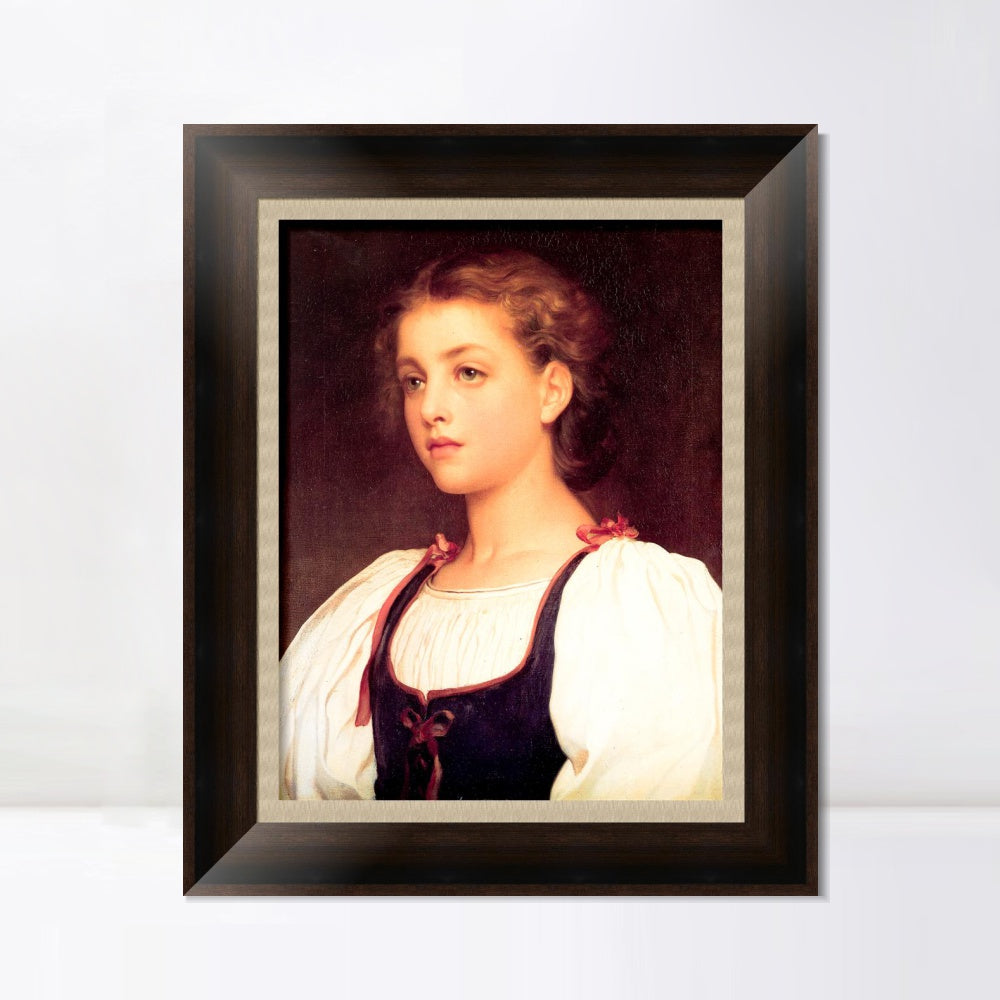 INVIN ART Framed Canvas Art Giclee Print Biondina by Lord Frederick Leighton Wall Art