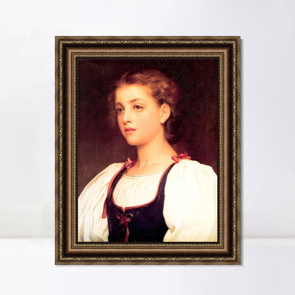INVIN ART Framed Canvas Art Giclee Print Biondina by Lord Frederick Leighton Wall Art