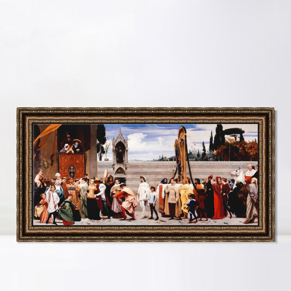 INVIN ART Framed Canvas Art Giclee Print Cimabues Madonna Carried in Procession by Lord Frederick Leighton Wall Art