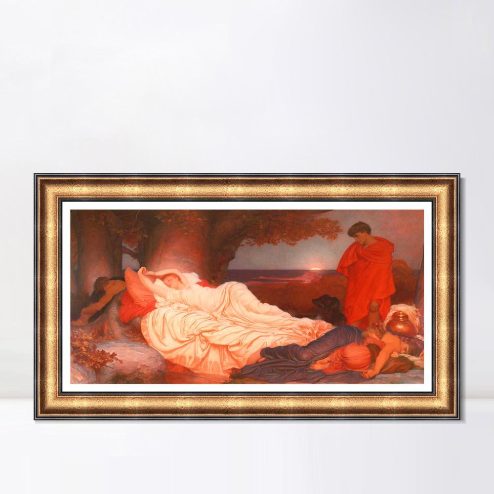 INVIN ART Framed Canvas Art Giclee Print Cymon And Iphigenia by Lord Frederick Leighton Wall Art