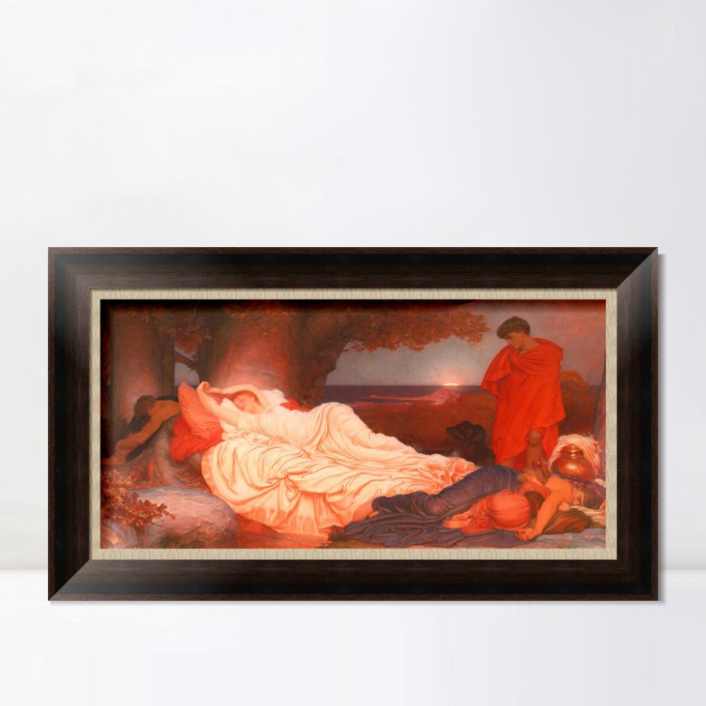 INVIN ART Framed Canvas Art Giclee Print Cymon And Iphigenia by Lord Frederick Leighton Wall Art