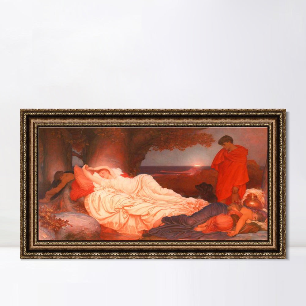 INVIN ART Framed Canvas Art Giclee Print Cymon And Iphigenia by Lord Frederick Leighton Wall Art