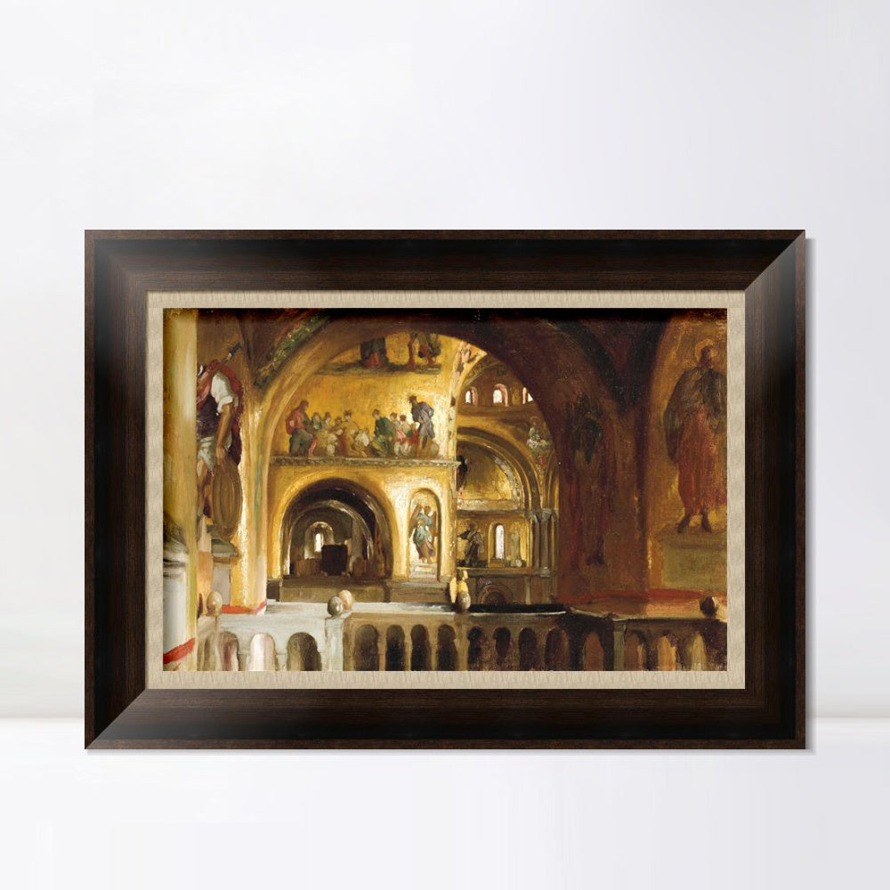 INVIN ART Framed Canvas Art Giclee Print The Interior of St Mark's, Venice by Lord Frederick Leighton Wall Art