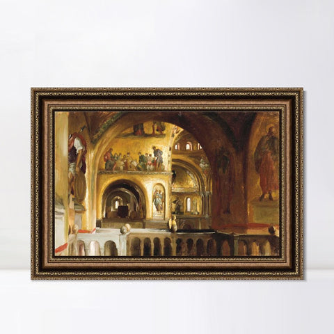 INVIN ART Framed Canvas Art Giclee Print The Interior of St Mark's, Venice by Lord Frederick Leighton Wall Art Living Room Home Office Decorations