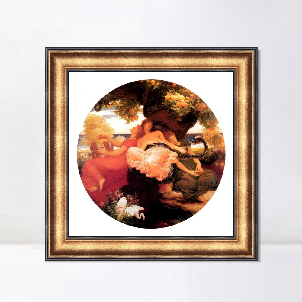 INVIN ART Framed Canvas Art Giclee Print the Garden of the Hesperides by Lord Frederick Leighton Wall Art