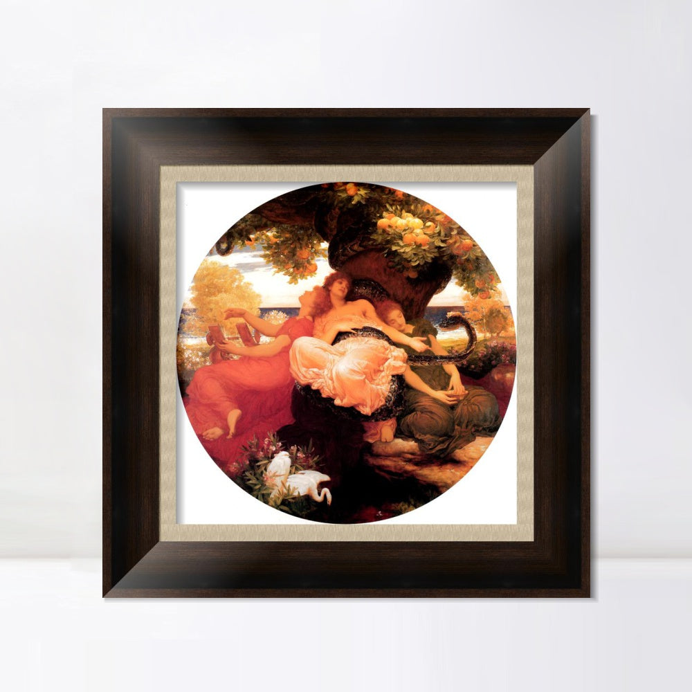 INVIN ART Framed Canvas Art Giclee Print the Garden of the Hesperides by Lord Frederick Leighton Wall Art
