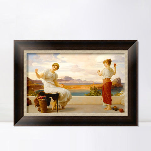 INVIN ART Framed Canvas Art Giclee Print Winding the Skein by Lord Frederick Leighton Wall Art Living Room Home Office Decorations
