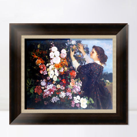 INVIN ART Framed Canvas Art Giclee Print The Trellis Gustave Courbet 1862 by Gustave Courbet Wall Art Living Room Home Office Decorations