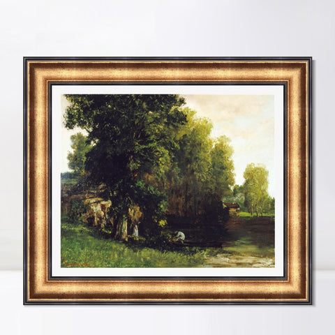 INVIN ART Framed Canvas Art Giclee Print Series#004 by Gustave Courbet Wall Art Living Room Home Office Decorations