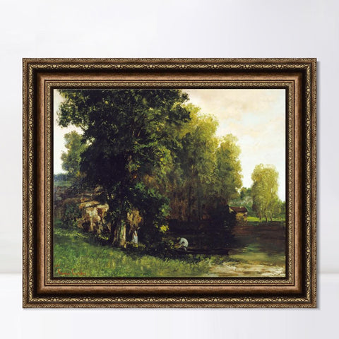 INVIN ART Framed Canvas Art Giclee Print Series#004 by Gustave Courbet Wall Art Living Room Home Office Decorations
