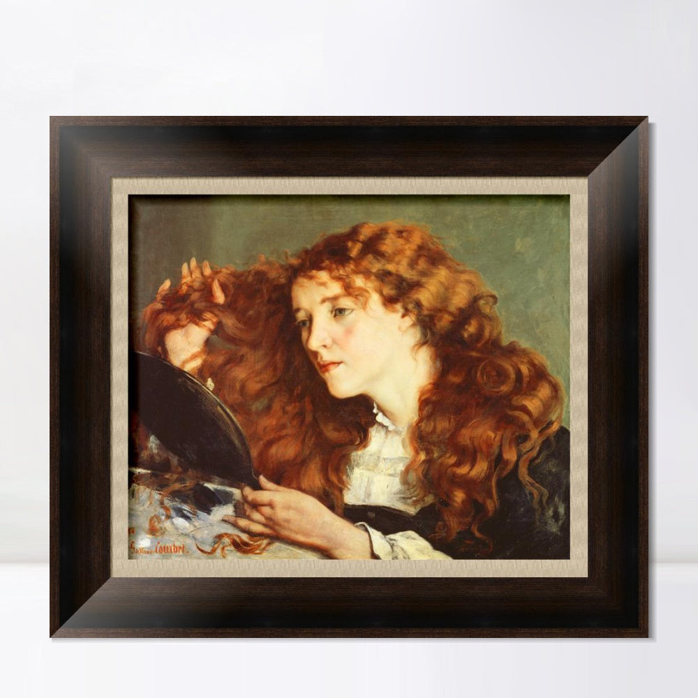 INVIN ART Framed Canvas Art Giclee Print Ritratto di Jo, bella ragazza irlandese (1865) by Gustave Courbet Wall Art