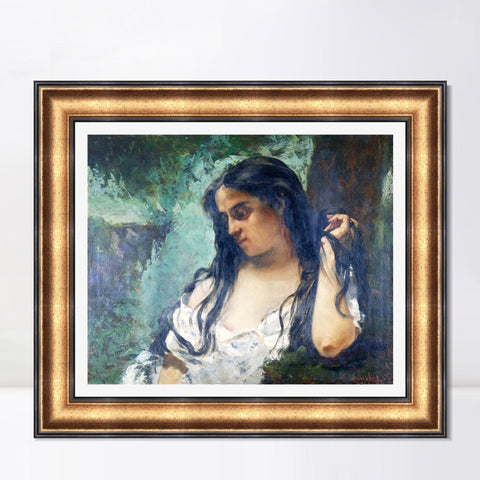 INVIN ART Framed Canvas Art Giclee Print Series#007 by Gustave Courbet Wall Art Living Room Home Office Decorations