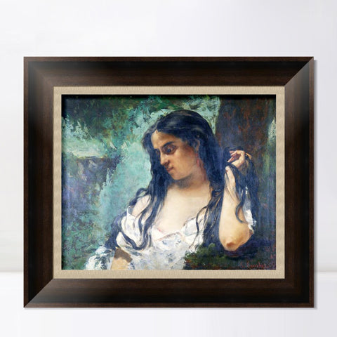 INVIN ART Framed Canvas Art Giclee Print Series#007 by Gustave Courbet Wall Art Living Room Home Office Decorations