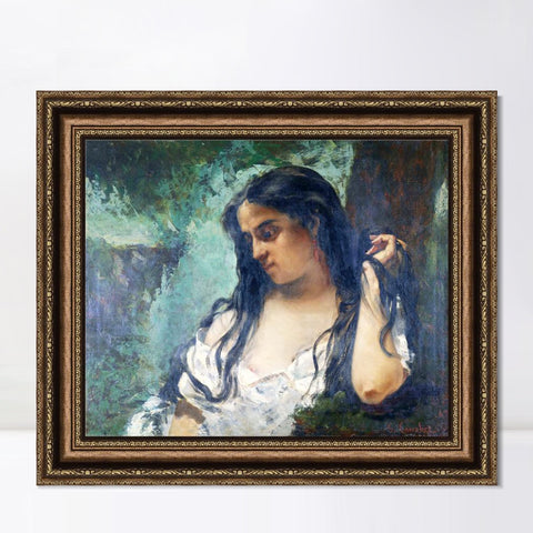 INVIN ART Framed Canvas Art Giclee Print Series#007 by Gustave Courbet Wall Art Living Room Home Office Decorations