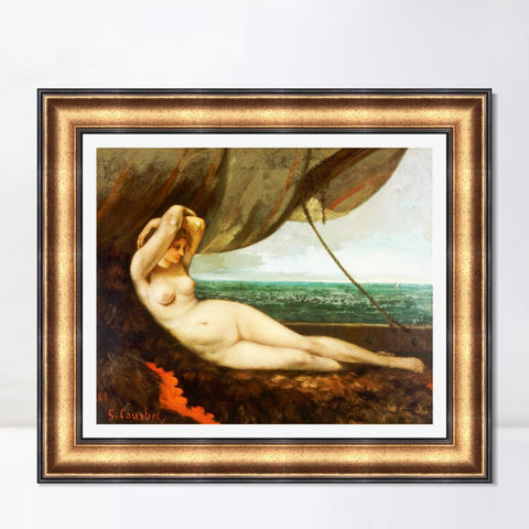 INVIN ART Framed Canvas Art Giclee Print Series#008 by Gustave Courbet Wall Art Living Room Home Office Decorations
