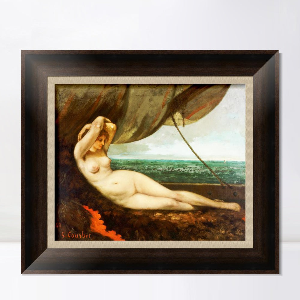 INVIN ART Framed Canvas Art Giclee Print Series#008 by Gustave Courbet Wall Art