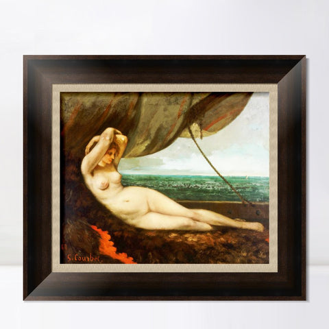 INVIN ART Framed Canvas Art Giclee Print Series#008 by Gustave Courbet Wall Art Living Room Home Office Decorations