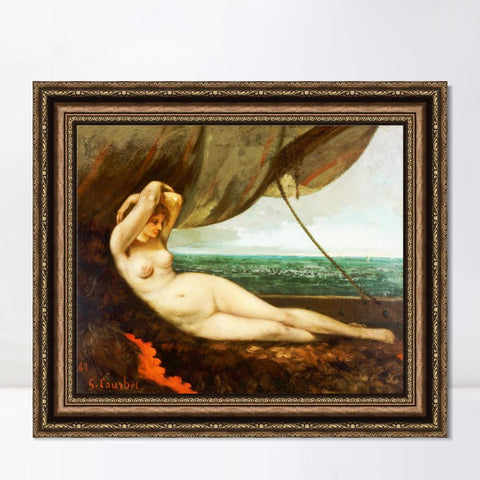 INVIN ART Framed Canvas Art Giclee Print Series#008 by Gustave Courbet Wall Art Living Room Home Office Decorations