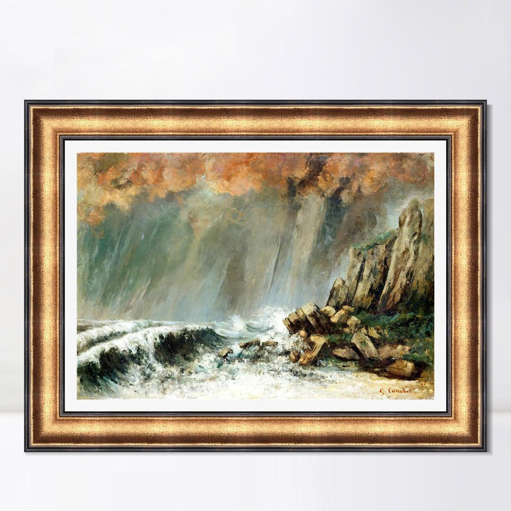 INVIN ART Framed Canvas Art Giclee Print Series#017 by Gustave Courbet Wall Art