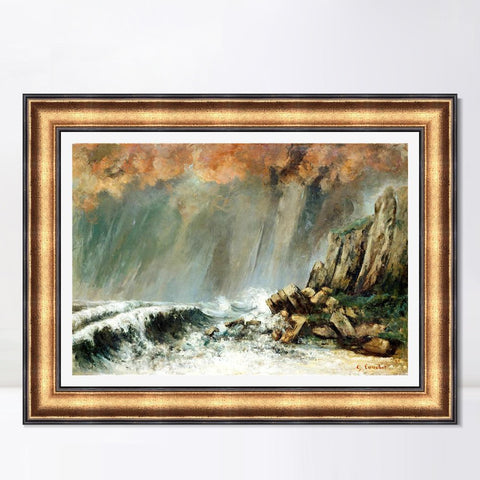 INVIN ART Framed Canvas Art Giclee Print Series#017 by Gustave Courbet Wall Art Living Room Home Office Decorations