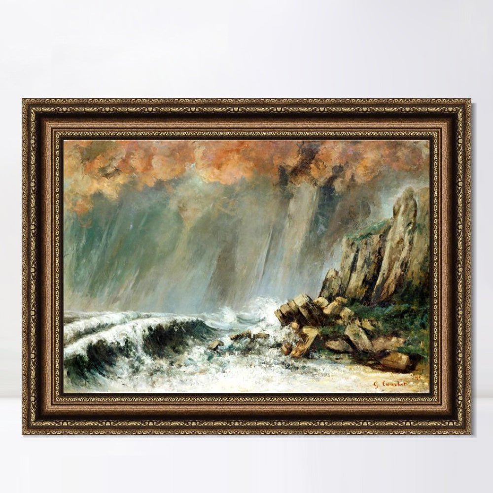 INVIN ART Framed Canvas Art Giclee Print Series#017 by Gustave Courbet Wall Art