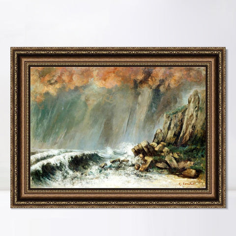 INVIN ART Framed Canvas Art Giclee Print Series#017 by Gustave Courbet Wall Art Living Room Home Office Decorations