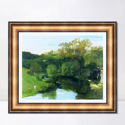INVIN ART Framed Canvas Art Giclee Print Series#019 by Gustave Courbet Wall Art Living Room Home Office Decorations