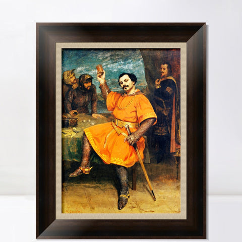 INVIN ART Framed Canvas Art Giclee Print Louis Gueymard (1822-1880) as Robert le Diable by Gustave Courbet Wall Art Living Room Home Office Decorations
