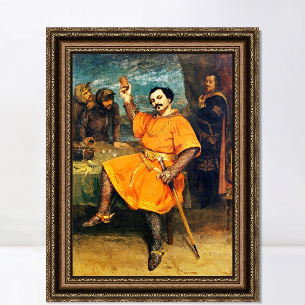 INVIN ART Framed Canvas Art Giclee Print Louis Gueymard (1822-1880) as Robert le Diable by Gustave Courbet Wall Art
