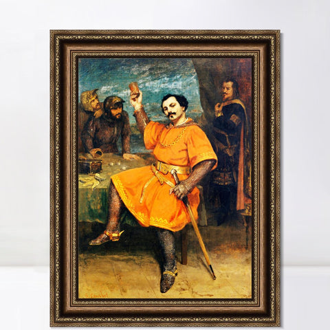 INVIN ART Framed Canvas Art Giclee Print Louis Gueymard (1822-1880) as Robert le Diable by Gustave Courbet Wall Art Living Room Home Office Decorations