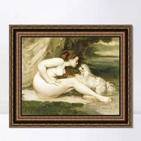 INVIN ART Framed Canvas Art Giclee Print Series#045 by Gustave Courbet Wall Art Living Room Home Office Decorations