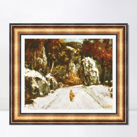 INVIN ART Framed Canvas Art Giclee Print Series#051 by Gustave Courbet Wall Art Living Room Home Office Decorations