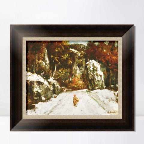 INVIN ART Framed Canvas Art Giclee Print Series#051 by Gustave Courbet Wall Art Living Room Home Office Decorations