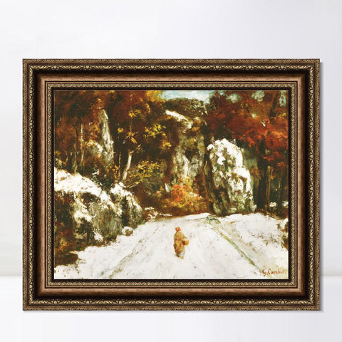 INVIN ART Framed Canvas Art Giclee Print Series#051 by Gustave Courbet Wall Art Living Room Home Office Decorations