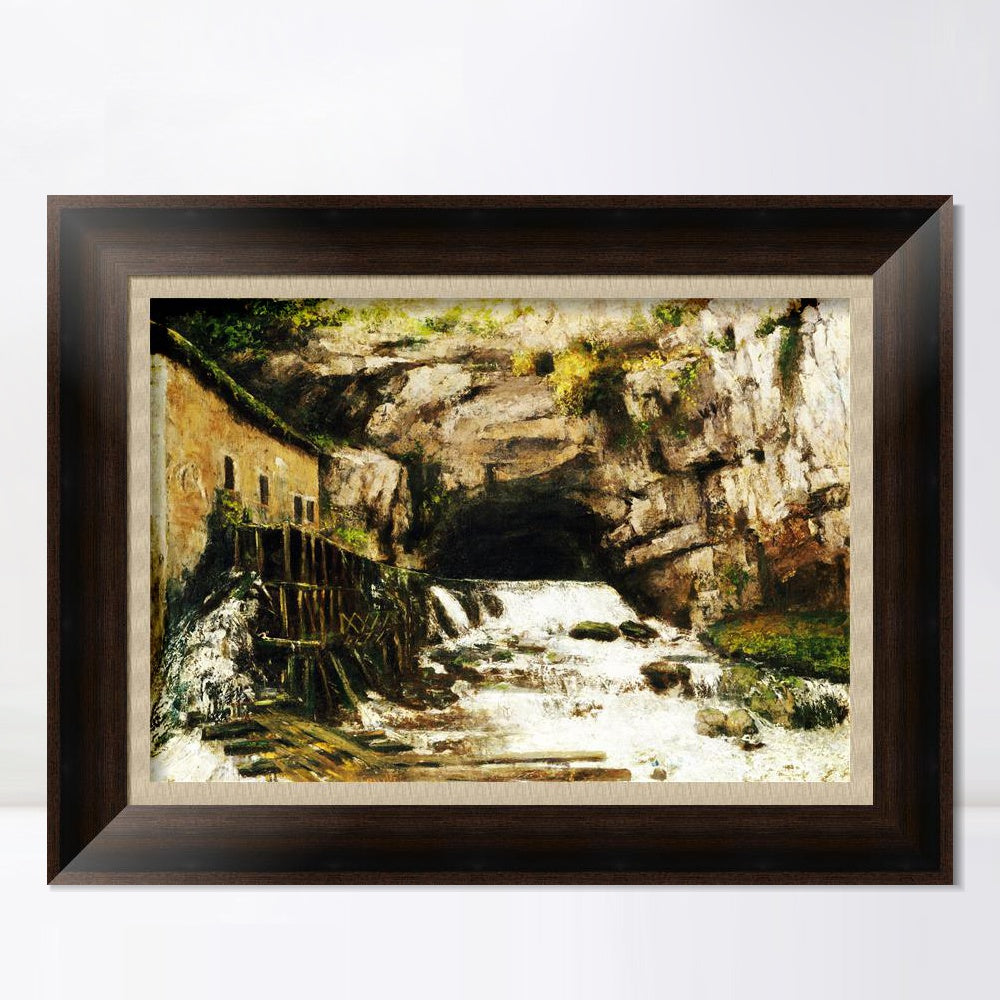 INVIN ART Framed Canvas Art Giclee Print The Source of the Loue, 1864 by Gustave Courbet Wall Art