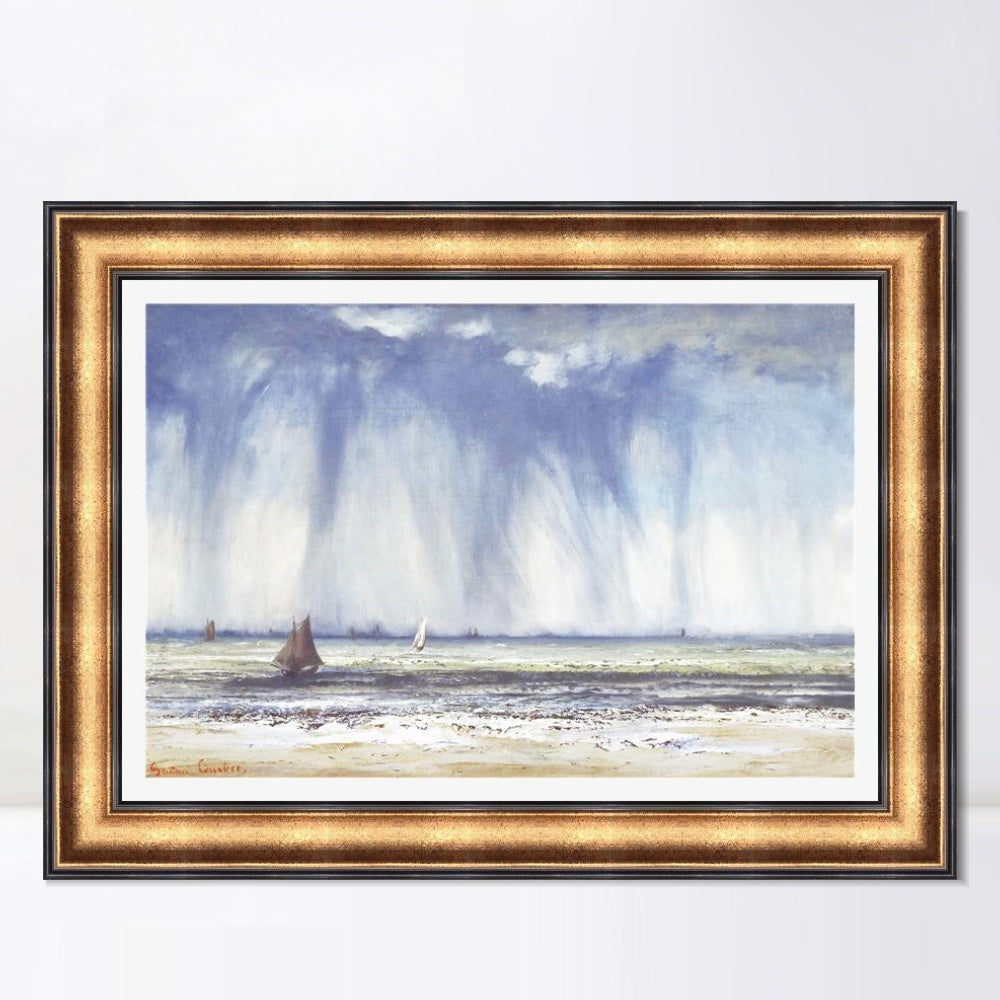 INVIN ART Framed Canvas Art Giclee Print Marine, 1886 by Gustave Courbet Wall Art