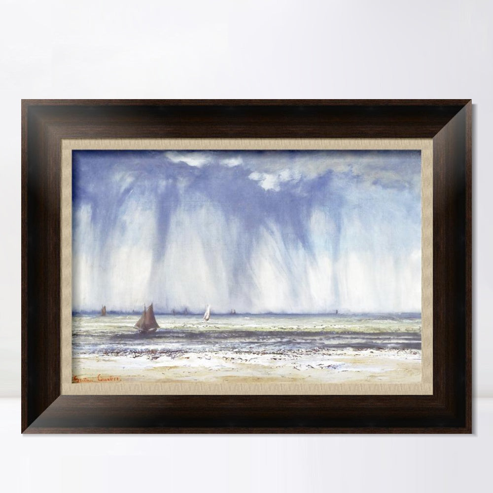 INVIN ART Framed Canvas Art Giclee Print Marine, 1886 by Gustave Courbet Wall Art