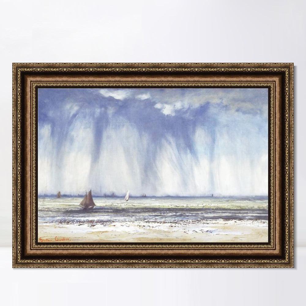 INVIN ART Framed Canvas Art Giclee Print Marine, 1886 by Gustave Courbet Wall Art