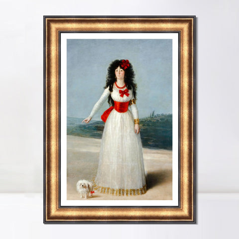 INVIN ART Framed Canvas Art Giclee Print 13th Duchess of Alba by Francisco De Goya Wall Art Living Room Home Office Decorations