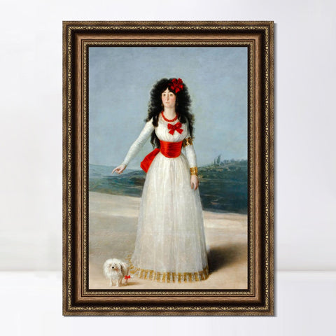 INVIN ART Framed Canvas Art Giclee Print 13th Duchess of Alba by Francisco De Goya Wall Art Living Room Home Office Decorations