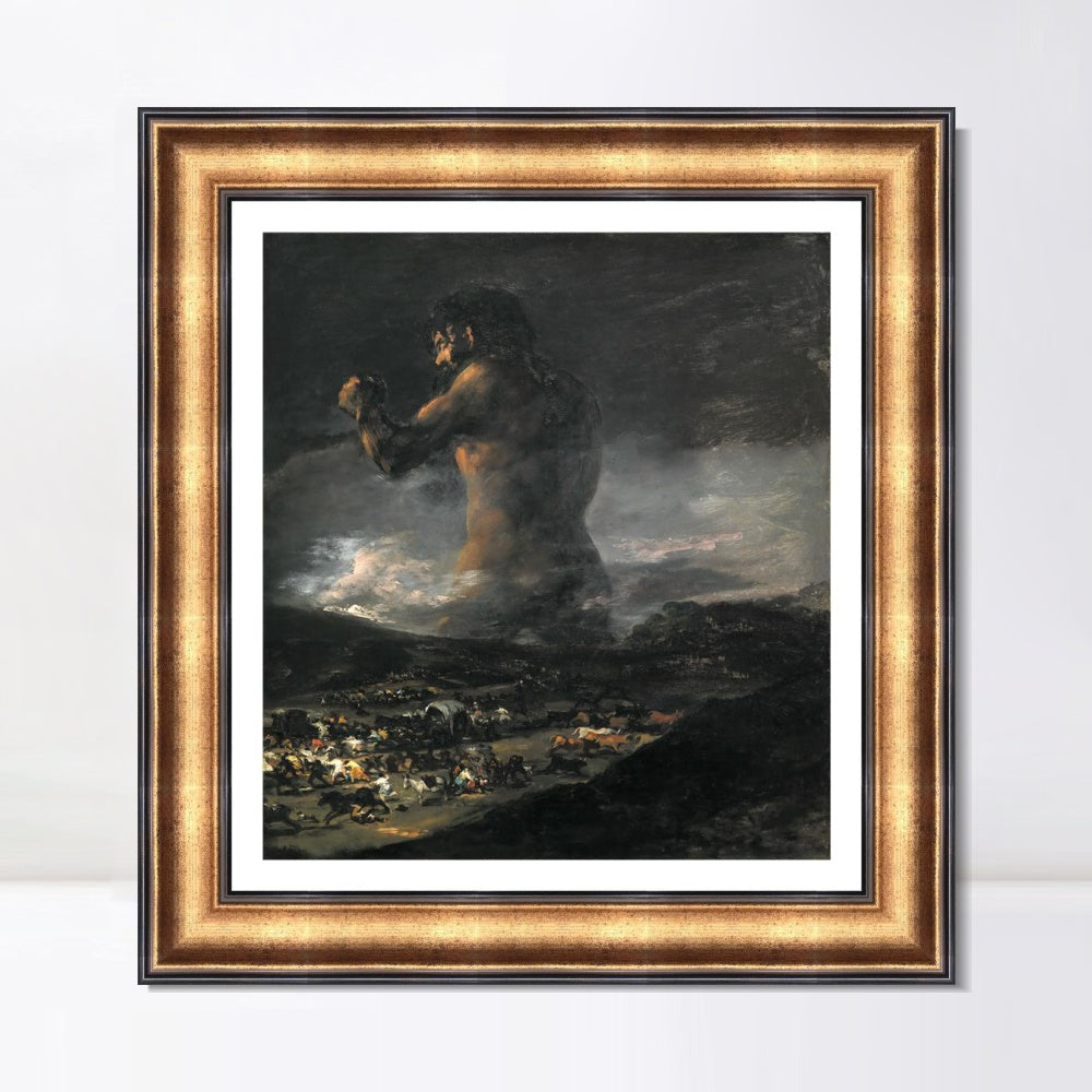 INVIN ART Framed Canvas Art Giclee Print The Colossus 1808 by Francisco De Goya Wall Art
