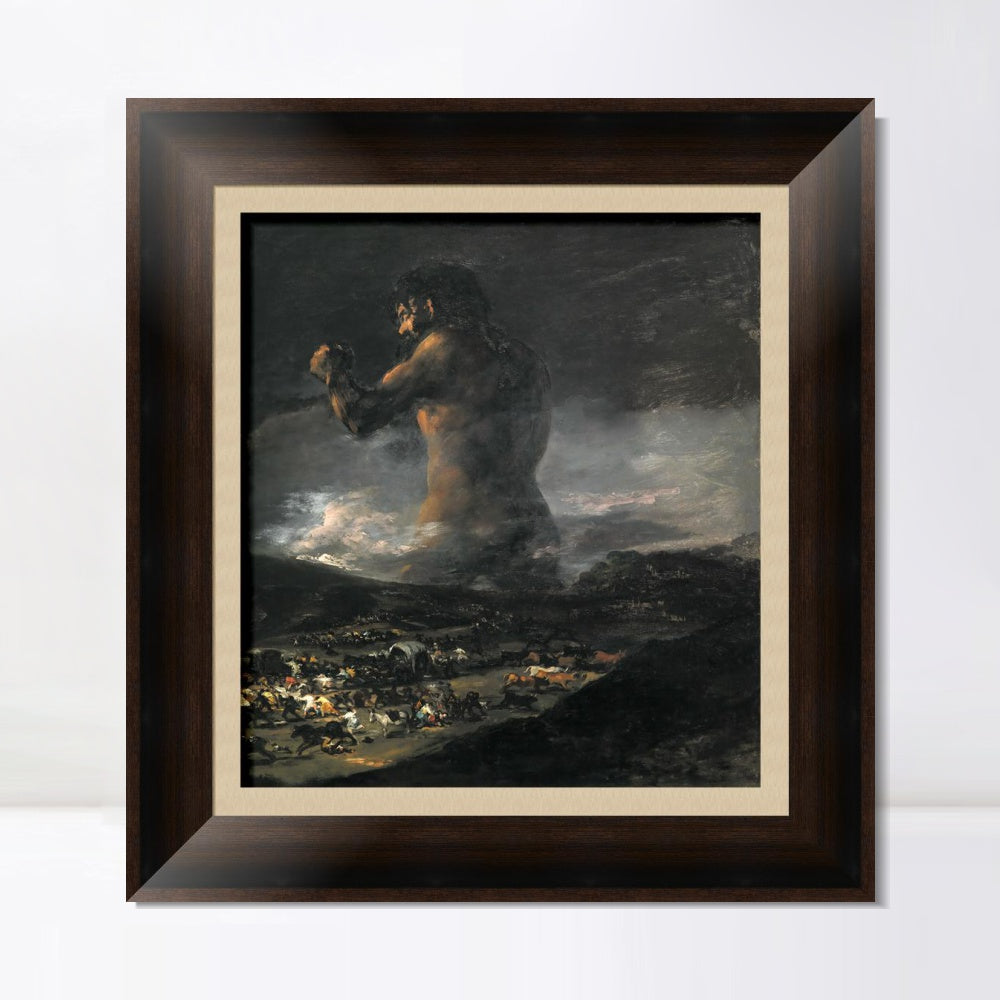INVIN ART Framed Canvas Art Giclee Print The Colossus 1808 by Francisco De Goya Wall Art