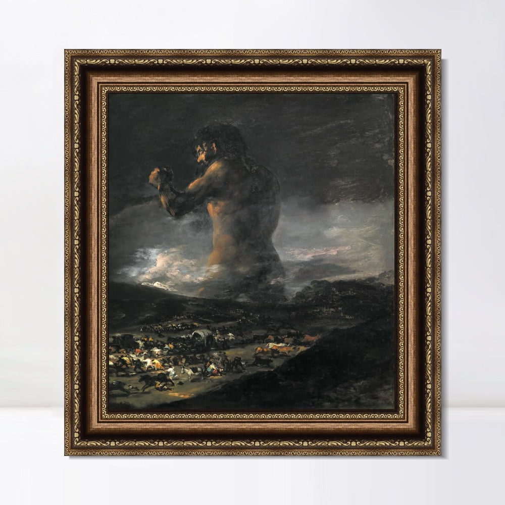 INVIN ART Framed Canvas Art Giclee Print The Colossus 1808 by Francisco De Goya Wall Art