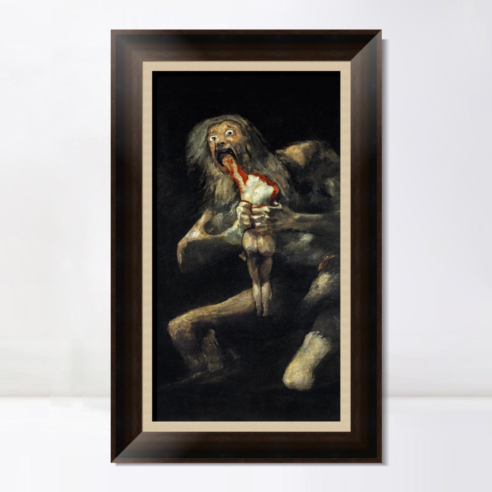 INVIN ART Framed Canvas Art Giclee Print Saturn Devouring His Son 1823 by Francisco De Goya Wall Art