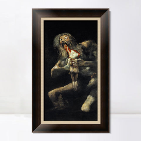 INVIN ART Framed Canvas Art Giclee Print Saturn Devouring His Son 1823 by Francisco De Goya Wall Art Living Room Home Office Decorations