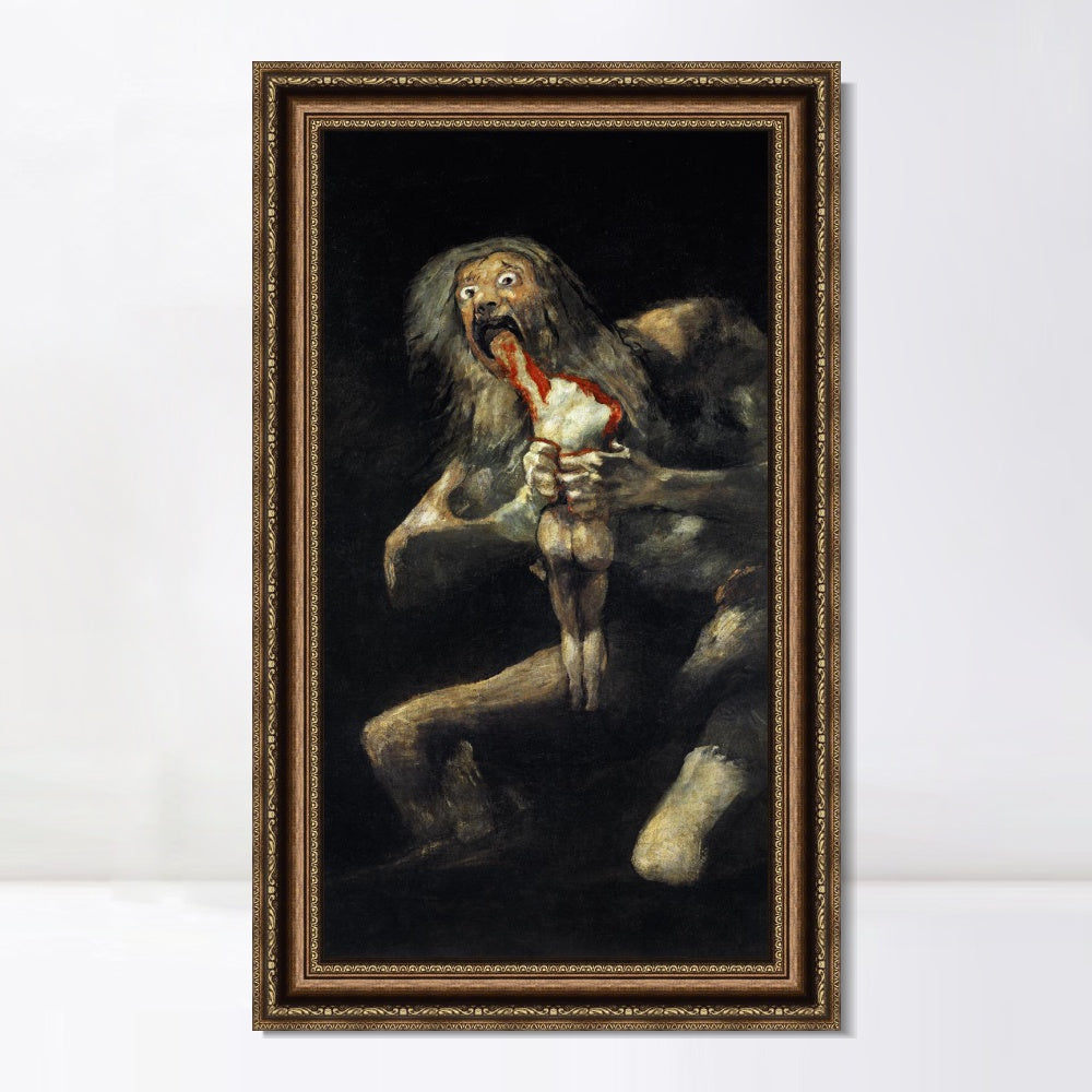 INVIN ART Framed Canvas Art Giclee Print Saturn Devouring His Son 1823 by Francisco De Goya Wall Art