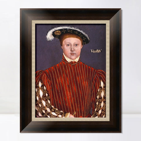 INVIN ART Framed Canvas Art Giclee Print Portrait Of Edward,Prince Of Wales,Later King Edward VI by Hans Holbein the Younger Wall Art Living Room Home Office Decorations